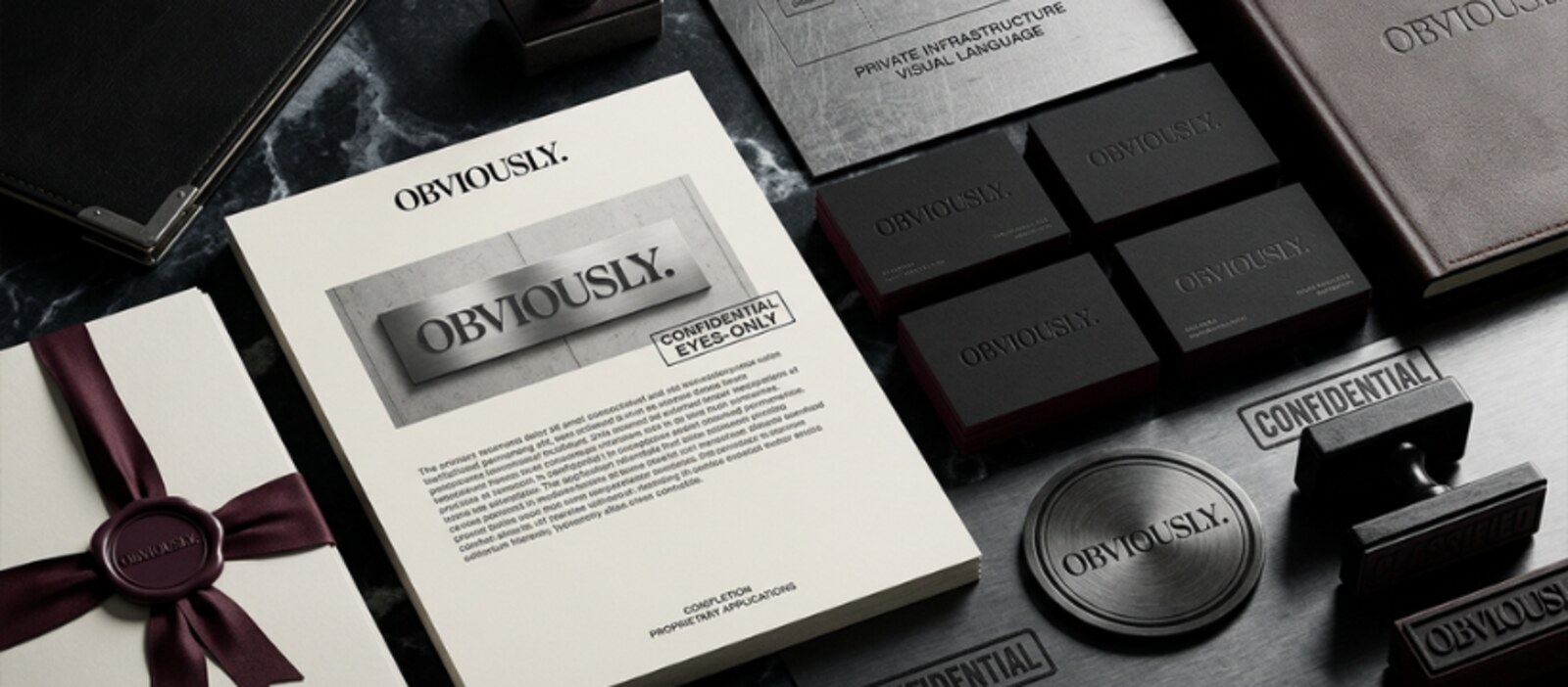 Obviously brand applications on dark materials